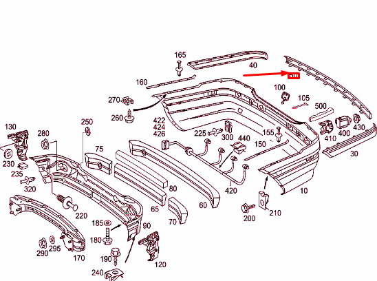 new mercedes-benz c w203 rear bumepr central rail a20388529219999 original
