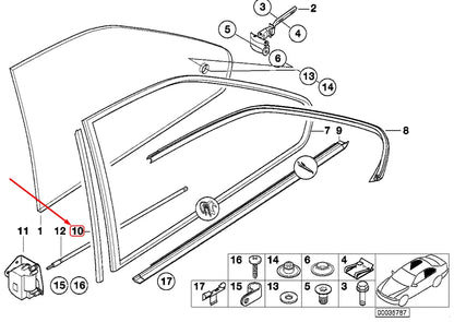 NEW BMW 3 COUPE E36 REAR RIGHT WINDOW COVERING 51368151086 8151086 ORIGINAL