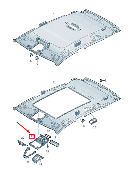 NEW VOLKSWAGEN T-ROC A11 INTERIOR READING LIGHT TRIM 2GA867591B82V