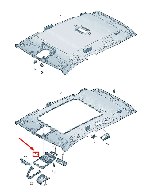 NEW VOLKSWAGEN T-ROC A11 INTERIOR READING LIGHT TRIM 2GA867591B82V
