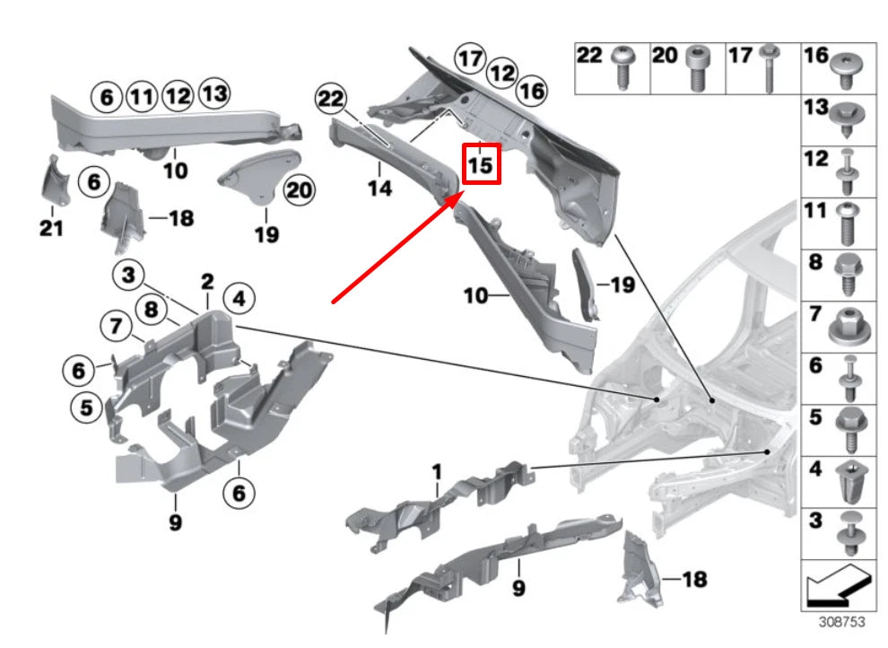 NEW BMW X5 E70 LOWER CENTER ENGINE PARTITION COVER 51717169422 7169422 ORIGINAL
