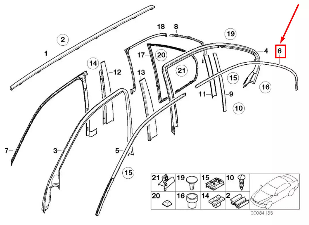 NEW BMW 5 E39 REAR RIGHT DOOR COVERING 51342427412 2427412 ORIGINAL
