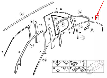 NEW BMW 5 E39 REAR RIGHT DOOR COVERING 51342427412 2427412 ORIGINAL