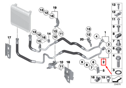 new bmw 6 coupe f13 oil cooling pipe inlet 7636879 17227636879 original