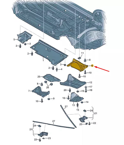 NEW AUDI A6 C7 LEFT UNDERBODY COVER TRIM 4G0825215F ORIGINAL