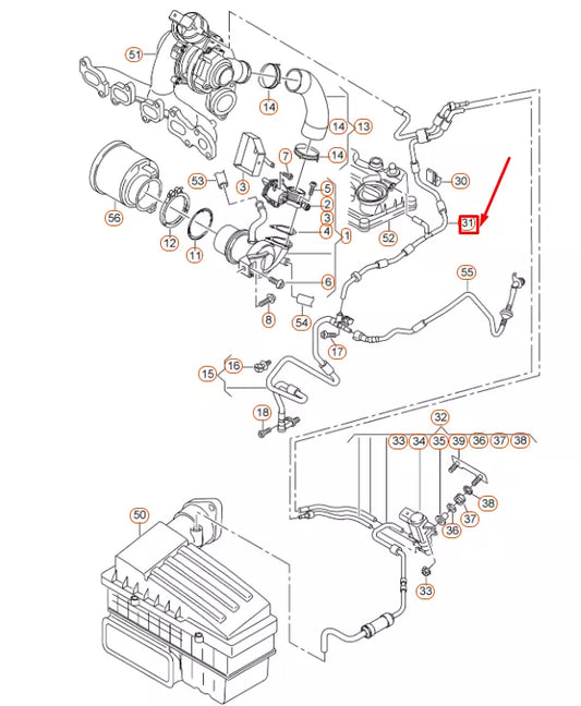NEW AUDI A3 8V VACUUM HOSE 04L131051C ORIGINAL