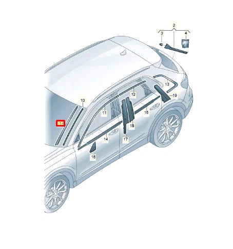 NEW AUDI Q3 F3 FRONT WINDSHIELD LEFT WATER DEFLECTOR TRIM 83A854327C9B9