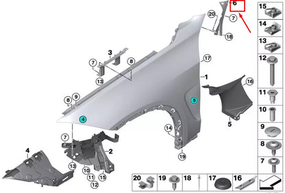 NEW BMW X5 F15 FRONT RIGHT FENDER REINFORCEMENT 51657337094 7337094 ORIGINAL