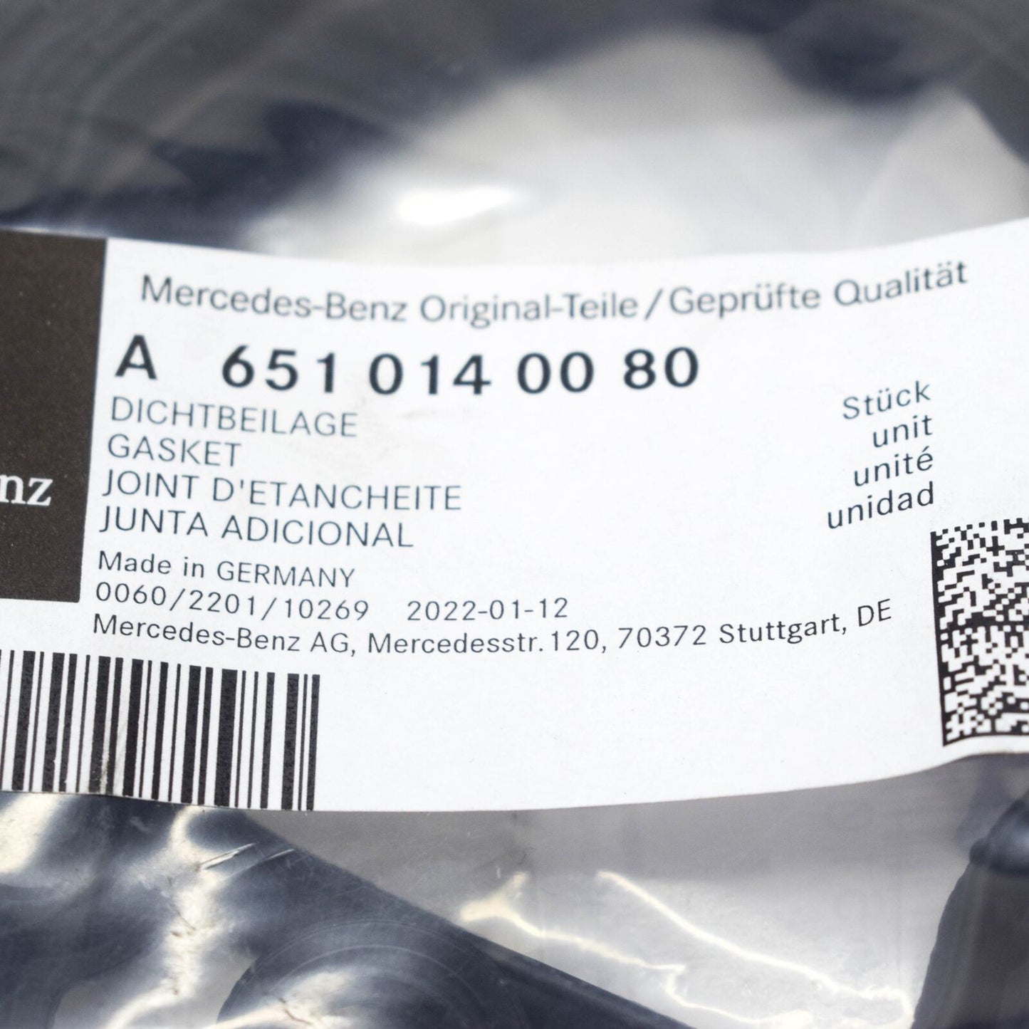 NEW MERCEDES-BENZ C-CLASS W204 OIL SUMP PAN RUBBER GASKET A6510140080 ORIGINAL