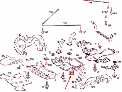 NEW MB SL R230 ENGINE COMPARTMENT BOTTOM CENTRAL TRIM A2305240830 ORIGINAL