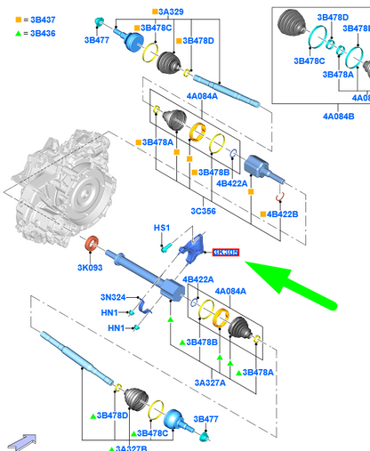 new ford kuga c520 mk2 front axle drive shaft bracket 5387189 original