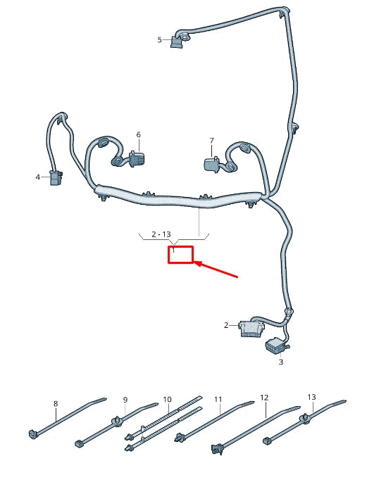 NEW AUDI A6 4A C8 LEFT BACKREST ADJUSTMENT WIRING HARNESS 4K0971369S