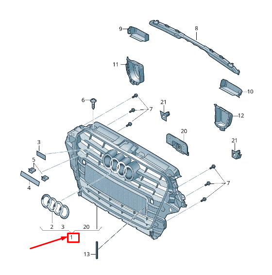 new audi a3 sportback 8v radiator grille 8v5853651g 1qp 8v5853651g1qp original