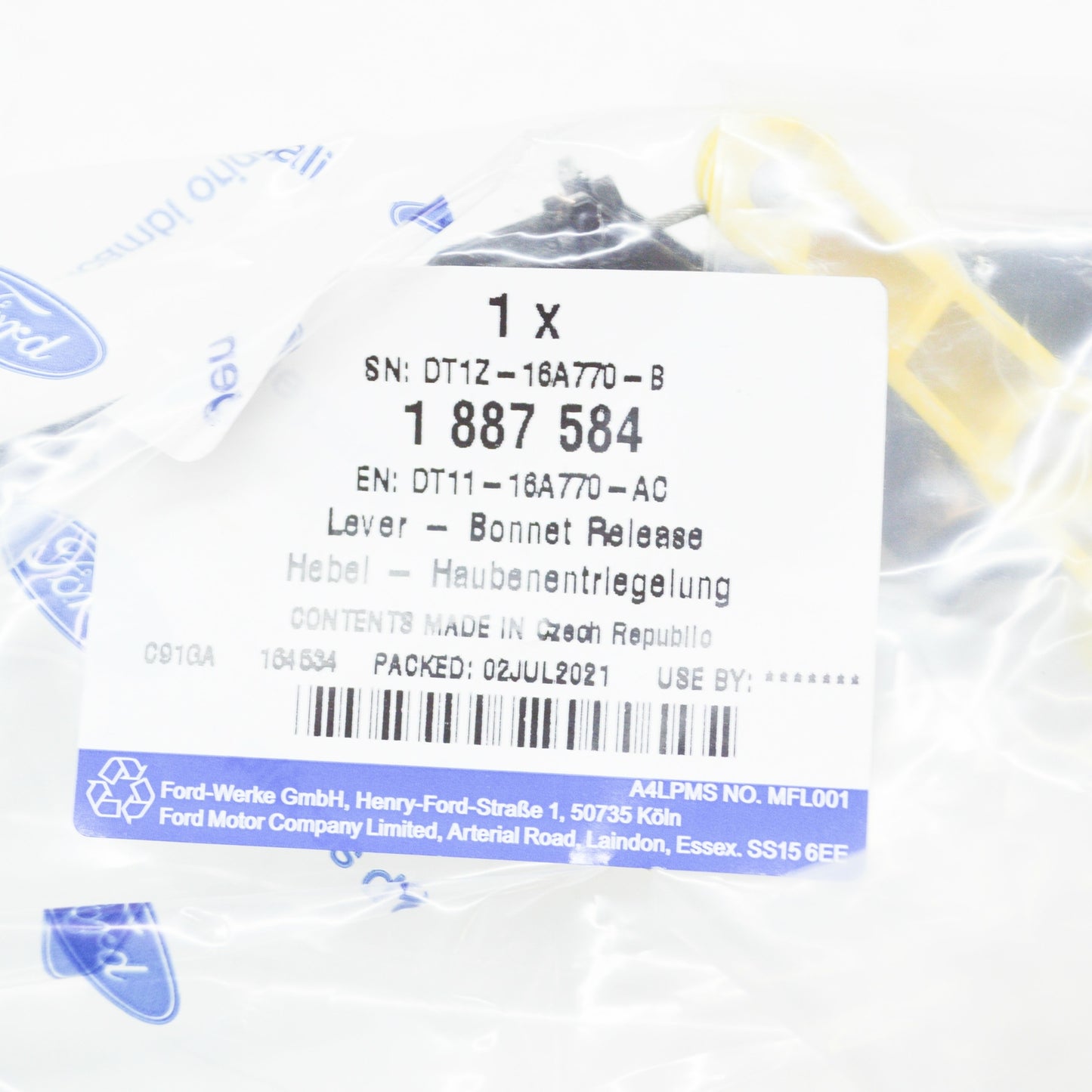 new ford tourneo connect mk2 front bonnet release lever 1887584 original