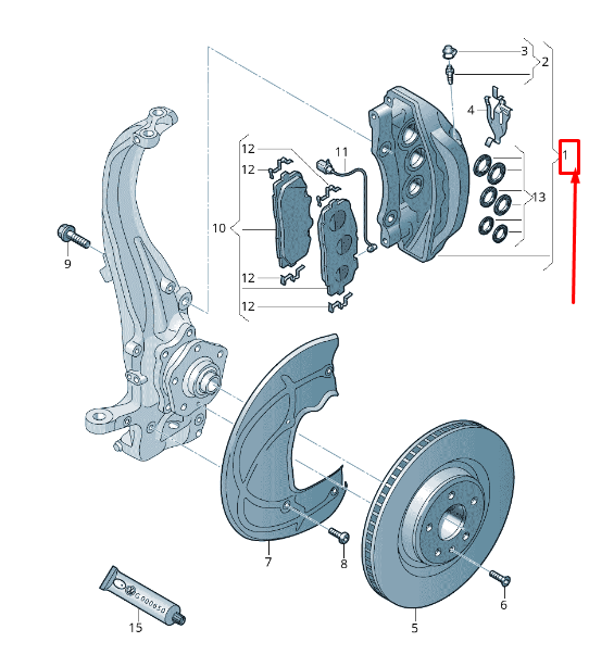 new audi q7 4m front left brake caliper 4m0615107br original