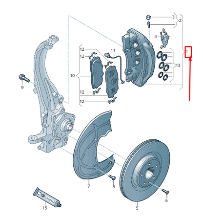 new audi q7 4m front left brake caliper 4m0615107br original