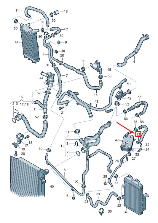 NEW AUDI RSQ3 8U ENGINE COOLANT HOSE 8J0121123 ORIGINAL