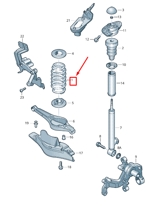 new vw sharan 7n rear coil spring 7n0511115k original