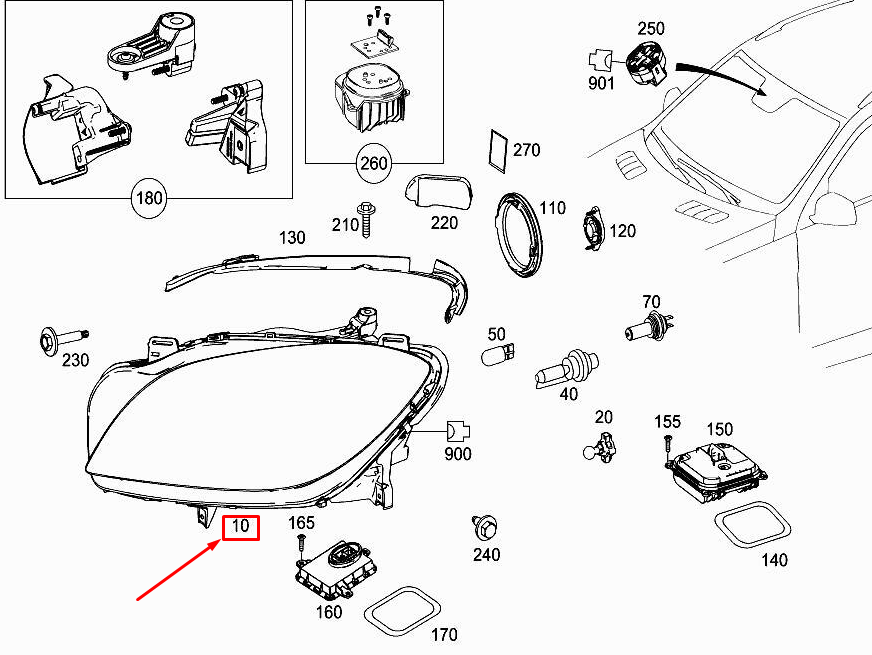 new mercedes-benz ml w166 front right headlight lhd a1669068003 original