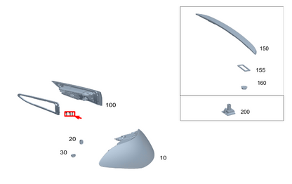 new mb gle w167 coupe rear right inner lamp seal a1678262200 original