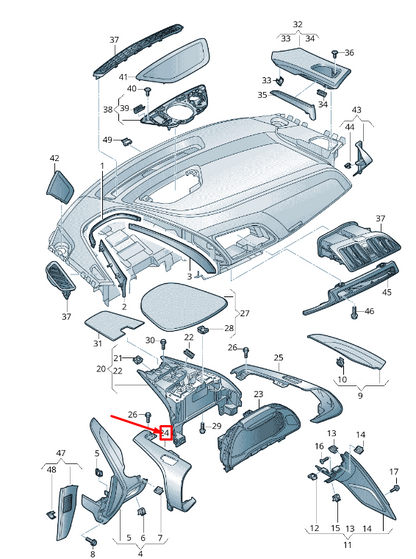 new audi r8 4s3 left dashboard trim 4s0857115a original