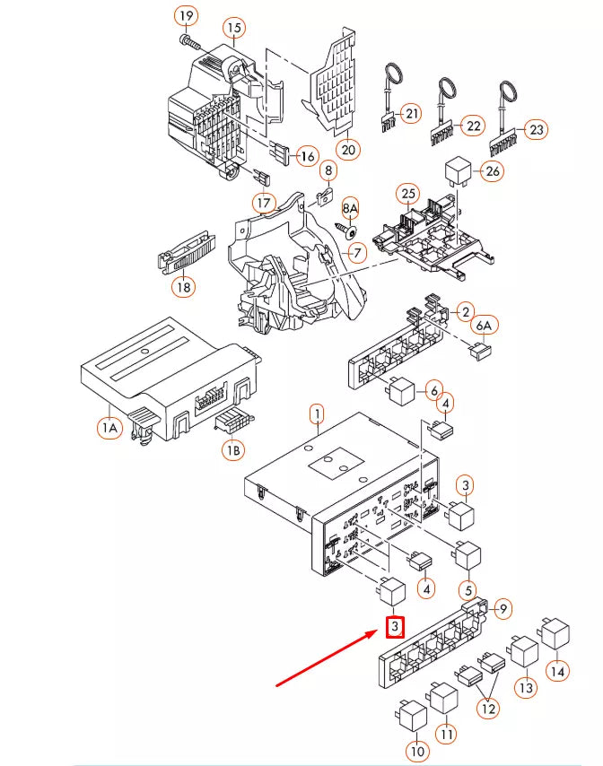 NEW AUDI A3 8P MULTIFUNCTION RELAY 1K0951253A ORIGINAL