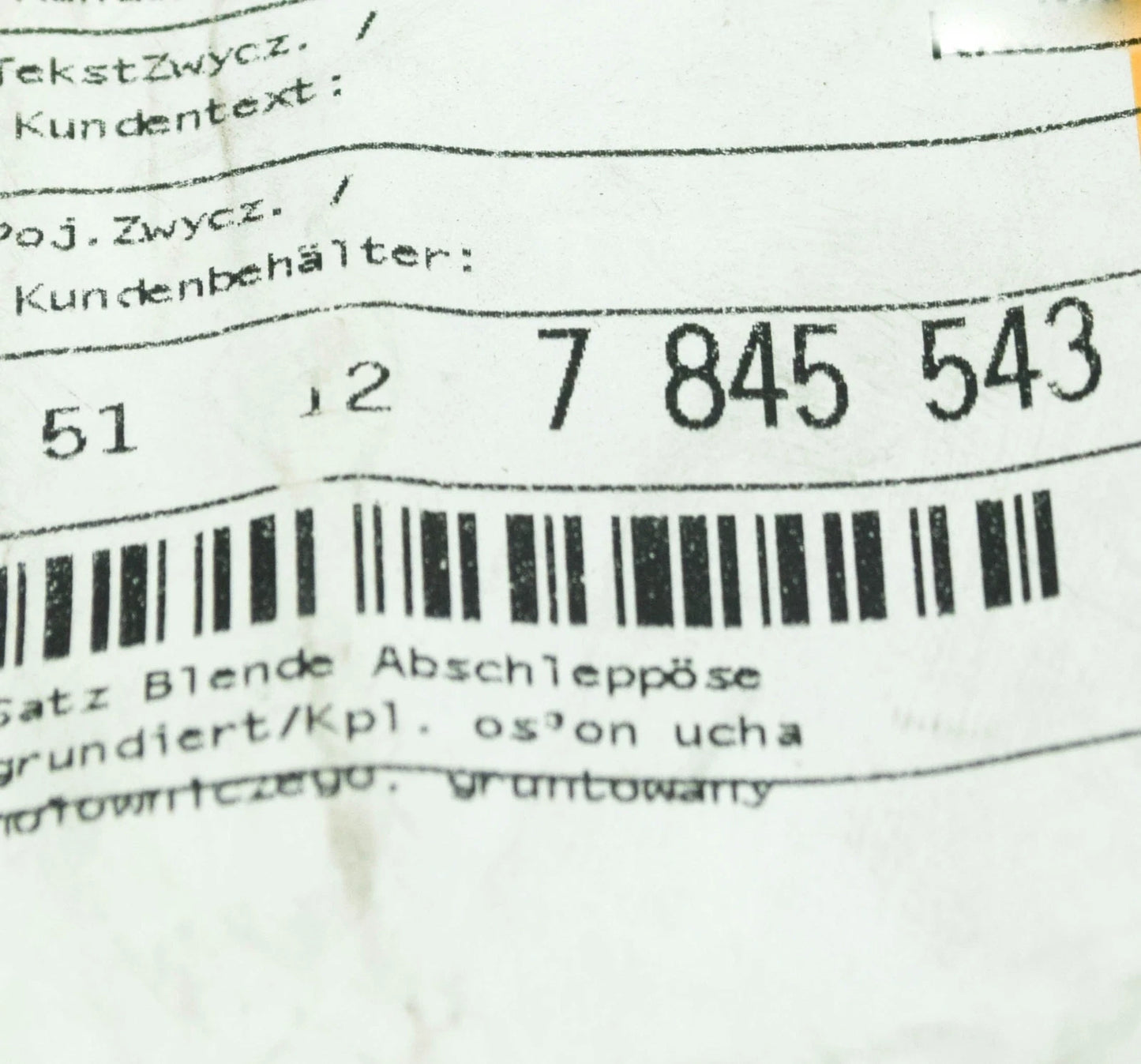 NEW BMW X1 E84 REAR BUMPER M TOW FITTING COVER KIT 51127845543 7845543 ORIGINAL