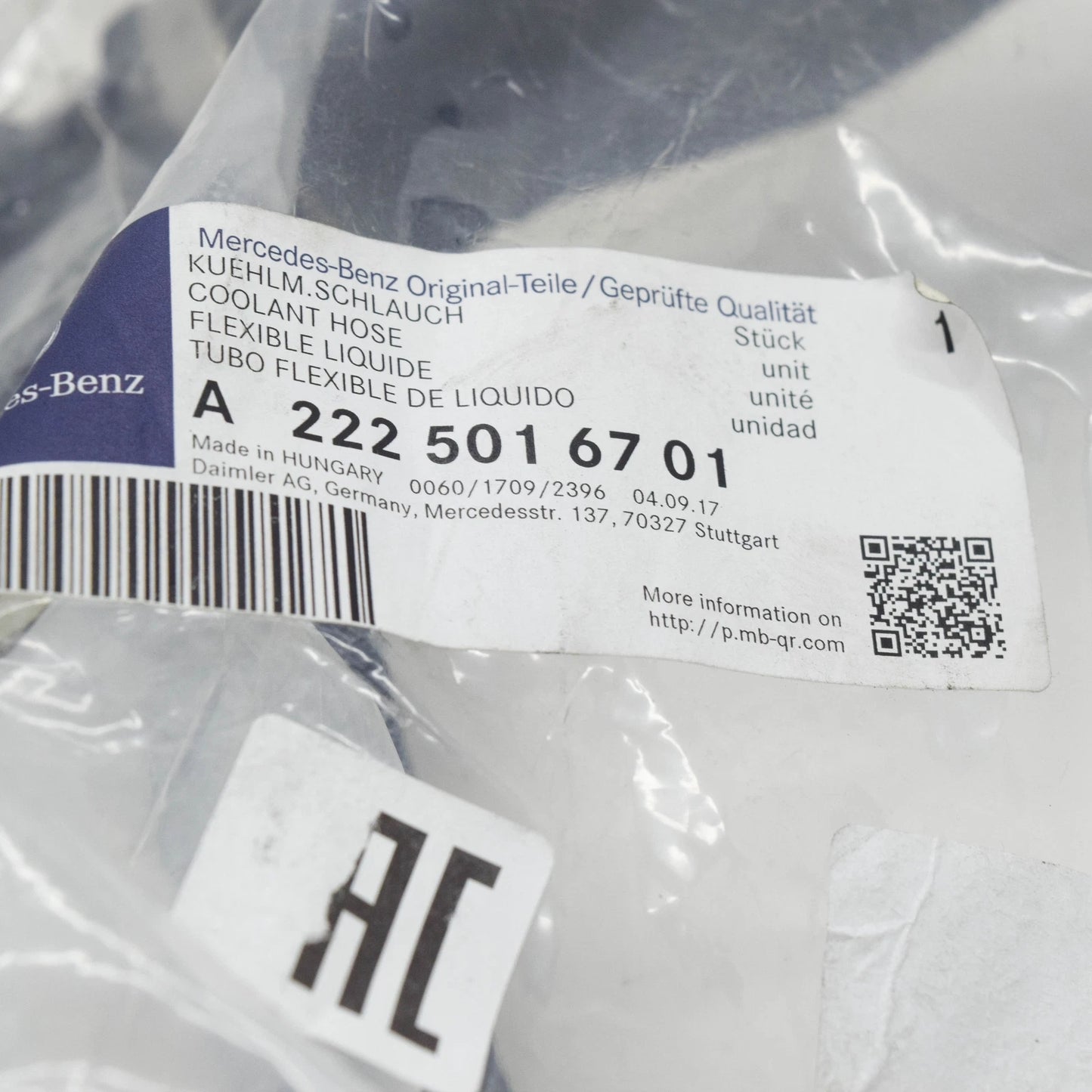 NEW MERCEDES-BENZ S W222 RIGHT COOLANT WATER RADIATOR HOSE A2225016701