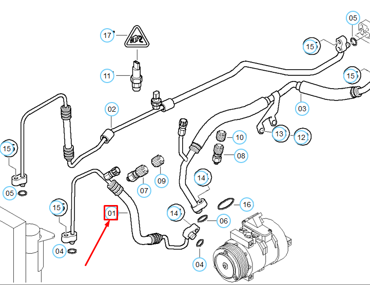 new bmw 7 e65 ac refrigerant discharge hose line 64539140739 9140739 original
