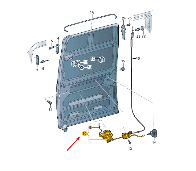 new vw transporter t6 right sliding door remote control lock 7e3843654s original