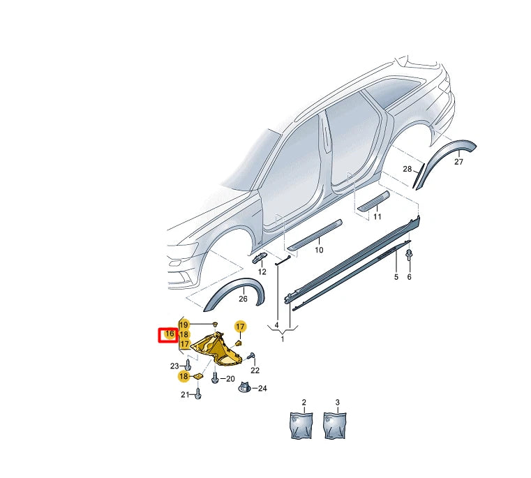 NEW AUDI A6 C8 FRONT RIGHT WHEEL SPOILER 4K9853888 ORIGINAL