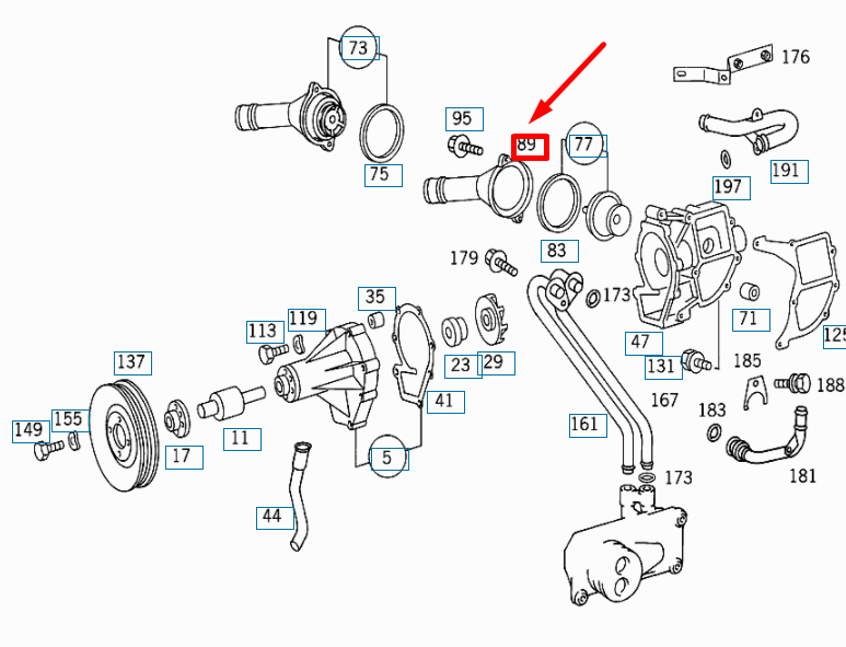 NEW MERCEDES-BENZ E W210 THERMOSTAT HOUSING A6032030474 ORIGINAL