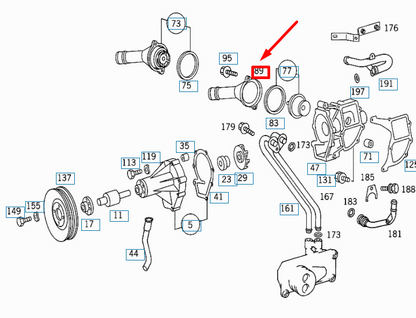 NEW MERCEDES-BENZ E W210 THERMOSTAT HOUSING A6032030474 ORIGINAL