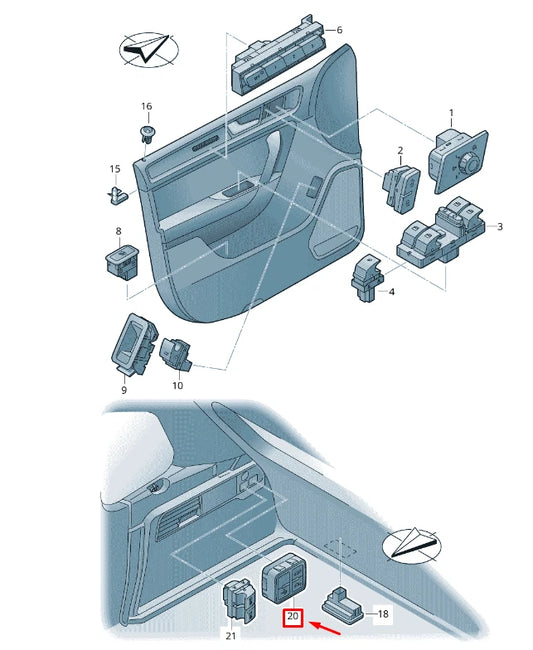 NEW VW TOUAREG 7P FOLDING TOW HITCH AND LOAD EDGE SWITCH 7P6959511H