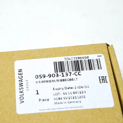 NEW VOLKSWAGEN AMAROK AUXILIARY ALTERNATOR V-RIBBED BELT 059903137CC