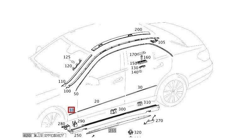 NEW MERCEDES-BENZ E W212 FRONT BUMPER RIGHT CHROME MOULDING A2126904482 ORIGINAL