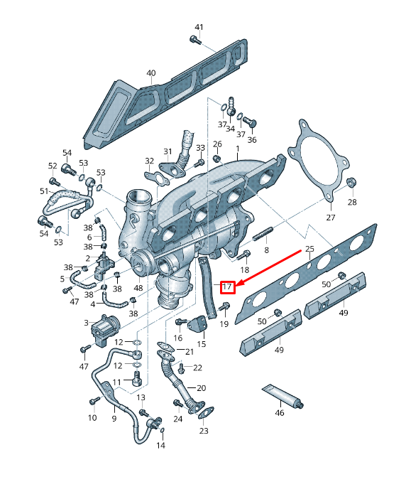 NEW AUDI Q5 8R UPPER TURBOCHARGER SUPPORT BRACKET 06H145536A ORIGINAL