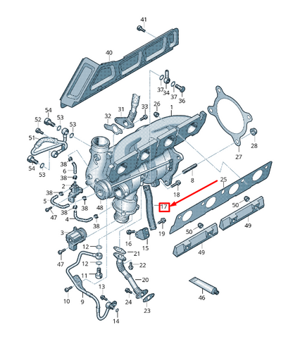 NEW AUDI Q5 8R UPPER TURBOCHARGER SUPPORT BRACKET 06H145536A ORIGINAL