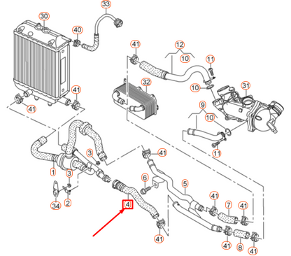 NEW AUDI RS7 SPORTBACK 4G8 COOLANT HOSE WITH QUICK COUPLING 4G0121471M ORIGINAL