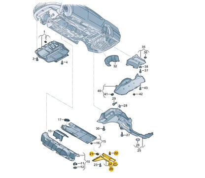 NEW VOLKSWAGEN PASSAT B8 RIGHT SIDE UNDERBODY COVER 561825102C