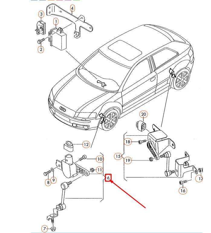 NEW AUDI TT 8J MK2 FRONT LEFT LEVEL SENSOR WITH POLES 8J0941273H