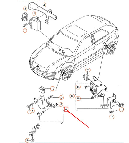 NEW AUDI TT 8J MK2 FRONT LEFT LEVEL SENSOR WITH POLES 8J0941273H