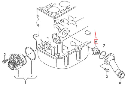 NEW VW GOLF MK4 COOLING THERMOSTAT WITH SEALING RING 87°C 044121113 ORIGINAL