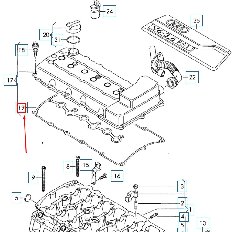 NEW AUDI Q7 4L CYLINDER HEAD COVER GASKET SEAL 03H103483E