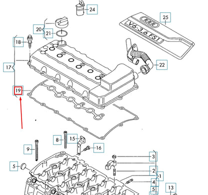 NEW AUDI Q7 4L CYLINDER HEAD COVER GASKET SEAL 03H103483E