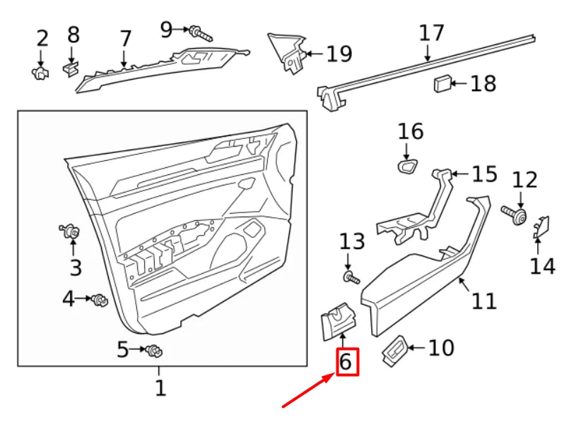NEW VOLKSWAGEN ARTEON 3H7 FRONT RIGHT DOOR TRIM PANEL PAD 3G8868102A