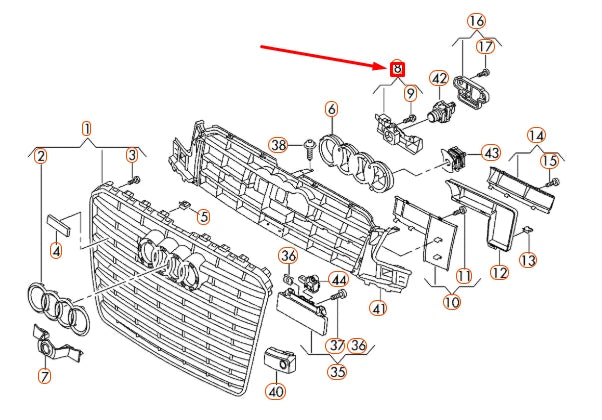 NEW AUDI A8 4H D4 RADIATOR GRILLE BRACKET 4H0853232