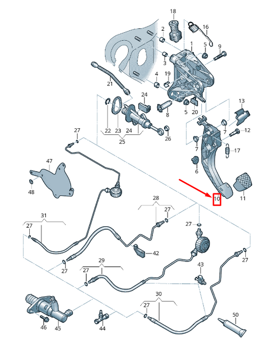 new vw touran 5t clutch pedal lhd 5q1721321c original