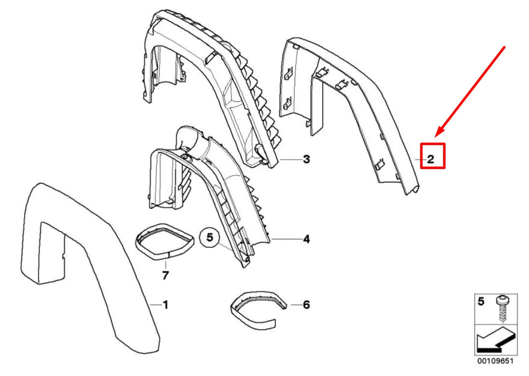 NEW BMW Z4 E85 REAR RIGHT HEADREST ROLL BAR COVER 51437055440 7055440 ORIGINAL