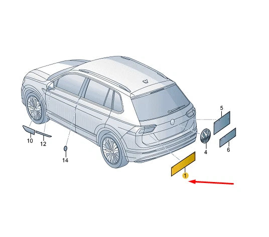 NEW VW TIGUAN ALLSPACE AD MK2 REAR EMBLEM BADGE 5NA853687BCBX ORIGINAL